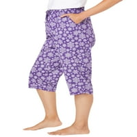 Dream & Co. Ženski plus veličine pletenja spavanje kapriju pidžame