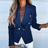 Huaai Blazers za žene poslovne casual jakne za žene dugih rukava plus veličine rever gumba Radni uredski