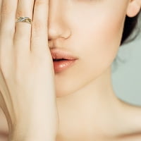 HHEI_K Ženska zlatna dva tona uvijena vjenčanica za vjenčanje za vjenčanje Charm nakit Diamond Obećani prstenovi prstenovi par bendovi