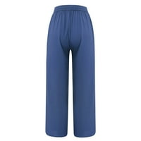 Petort Cargo Hlače Women Plus pamučne labave duge ravne hlače Žene ometaju ležerne hlače plave boje,