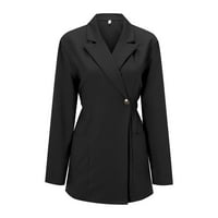 SNGXGN Womens Blazers casual jakna casual ured dugih rukava modna haljina za žene za žene, crna, veličine