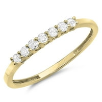 DazzlingRock kolekcija 0. Carat 10K Diamond Dame Stone Wedding Band CT, žuto zlato, veličina 5.5