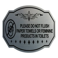 Viktorijanski Molimo ne ispirajte papirne ručnike ili ženske proizvode u znaku toaleta - Veliki