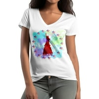 Majica 4. jula, majice V-izrez žene, modna ljetna majica TEE ljetne žene, 2xS-8XL grafičke majice za