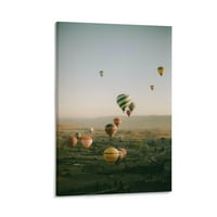 Panel set platna Zidna umjetnost bez uokvirenog, balona za vruće zrake koji lete visoki rastegnuti zid
