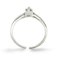 Bijeli sterling srebrni prsten za prste kubični cirkonij CZ Clear, veličina 9
