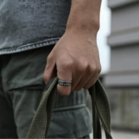 Jiyugala prstenovi za muškarce Retro i stare ručne retro uzorak prsten trendi muški prsten podesivi