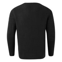 Fabiurt mužjak jesen i zima Jednostavan tanak džemper čvrsta boja Stripe Slim dugih rukava okrugli džemper