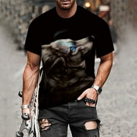 Muški 3D životinjski vuk uzorak tiskana majica Ljetni casual grafički kratki rukav vrhovi ispisa plus