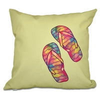 dizajnom plaže za odmor Rainbow Flip Flops Dekorativni jastuk