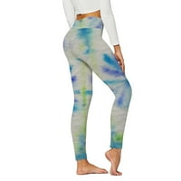 Ženske staklene hlače pod visokim strukom rastezanje Skinny Ispis Yoga Skinny Sport pantalone