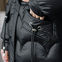 Žene Anorkak - Drop puni Zip Turtleneck modni topli kaput s dugim rukavima, čvrsta odjeća Crna XL