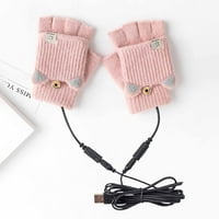 Giligiliso Clearence Smart USB punjiva zimska hladna zaštita toplina pola prsta školjkastim pletenim rukavicama za grijanje