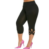 Gakvov plus veličina nogavice za žene visoki struk joga Capri elastične strugove casual sportske hlače