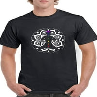 Čakra Meditacija mandala grafički majica Crna majica, muški medij