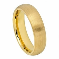 Prilagođeni personalizirani graviranje vjenčanog prstena za prsten za njega i njezino žuti zlatni IP pobrijani čestirani klasični stil