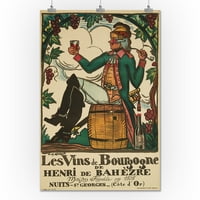 Les Vins de Bourgogne Vintage poster Francuska