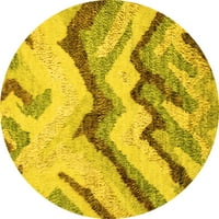 Ahgly Company u zatvorenom okruglom apstraktno žutim modernim prostirkama područja, 8 'kruga