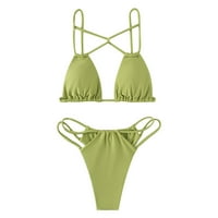 B91XZ Womens kupaće odijela Žene Solid Boja Bikini set Plivanje dva kupaća kostim kupaći kostim plaža