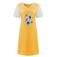 Ženska haljina cvjetna print kratkih rukava cvjetni print V-izrez haljina cvjetna haljina Formalna haljina