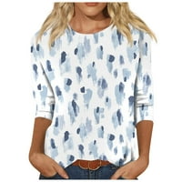 Ženski vrhovi Duljine rukavi čipka V izrez Boja blok Dressy Tops Trendy šuplje cvjetne bluze T majice