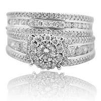 Midbed nakit 2.00ctw Dijamantski parovi za angažovanje prstenasta 14K bijeli zlatni set