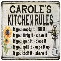 Carole's Kuhinjska pravila Chic Sign Vintage Decor Metal Sign 112180032278