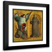 Juan de Flandes Crni moderni uokvireni muzej Art Print pod nazivom - sveti Michael i Francis