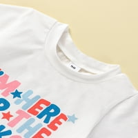Odjeća za bebe Boys Set 4. jula Pismo Ispiši majicu kratkih rukava i Snack print kratke hlače Ljetne