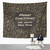 Šareni sretan Božić i sretna Nova godina zimski odmor Zidna umjetnost Viseća tapiserija Kućni dekor