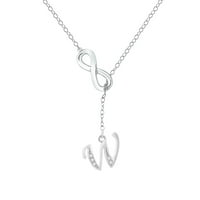 Yuehao ogrlice i privjesci u obliku tassel srebrne početne ogrlice za žene Srebrne ogrlice za žene A Z abeceda Početne ogrlice za nakit za tinejdžere
