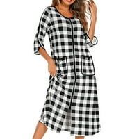 Aueoe pidžama za žene meke udobne majice za spavanje za žene Ženska zimska topla noćna noćna i zimska