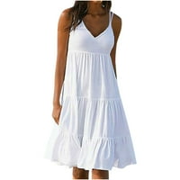 Bijele haljine za žene ljetne modne haljine veličine xl