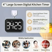 Digitalni timer kuhinje - veliki LED magnetski tajmer sa odbrojavanjem odbrojavanja, svjetlinom, podesivom