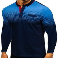 Paille Muška majica Lapel T majica Dugme Down Tops Modna radna bluza Navy Plava L