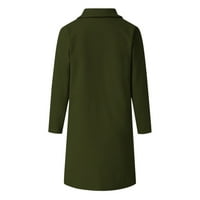 Huaai kaputi za žene Ženske casual džepne kancelarije Blazer pukla prednje kardigan jakna Radni odijelo za žene vojska zelena xl