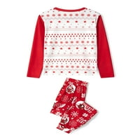 Božićne pidžame za porodični jelen Snowflake Print dugih rukava majice hlače koje odgovaraju odjećima