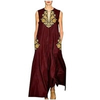 Haljine za žene plus size bez rukava bez rukava s cvjetnim uzorkama V-izrez Maxi Loop Fit Y2K moda Elegantni