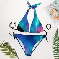 Šarene aurore žene Halter string triangle bikini setovi dva seksi kupaći kostimi