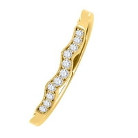 Mauli dragulji za žene 0. Carat Diamond angažman vjenčani bend 4-prong 10k čvrsto žuto zlato