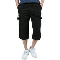 Uorcsa novi plus pamuk višestruki džepni trošak otpornih na obrezive pantalone crne boje