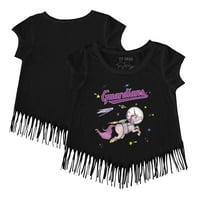 Djevojke Toddler Tiny TurnIp Black Cleveland Svajcans Space Unicorn Fringe Majica
