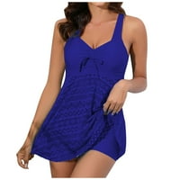 Caveitl bikini setovi za žene, ženska kupaći kostim kupaćim kostim modom Slim Fit V izrez čipkasti kupaći kostimi postavljeni plavi