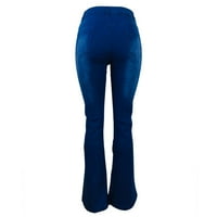 Wyongtao Womens Flare Jeans High Struk široki noga Baggy Jean za ženske vezenje rastele pantalone plave
