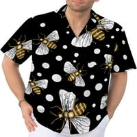Dušo pčela za muškarce Retro Big i visoki gumb dolje majice Casual Aloha kratkih rukava