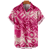 Ružičasta ljubavna srca Muška košulja tiskanje plaže Kids Kids Style Hawaiian Boys Košulja modne rever
