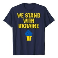 Muška majica s kratkim rukavima s kratkim rukavima, kratki rukavi okrugli vrat vrhovi ukrajinski ispis