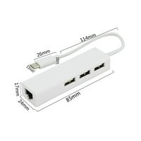 DocOler USB 2. Tip-C Port Hub Brzi Ethernet adapter RJ 100Mbps pretvarač za proširenje za MacBook