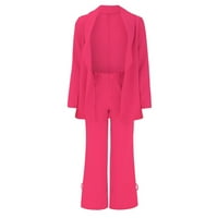 Ženski ležerni bluženi pant za radu Trendy Revel Otvorena prednja jakna i hlače Izvrsni poslovni setovi