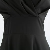 Drpgunly Maxi haljine za žene V-veck Solid Dužina Duljina kratka koljena kratka haljina Boja Žene Ženske